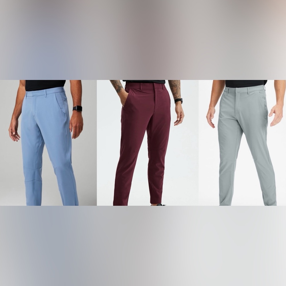 Fabletics The Only Pant Lot of 3 Pants Gray, Burgundy, Blue Size M Performance‎
